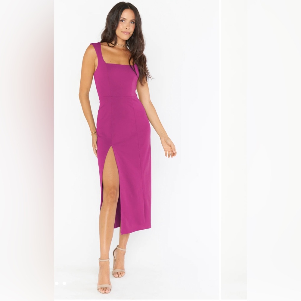 Eden Midi Dress-Fuchsia Rose